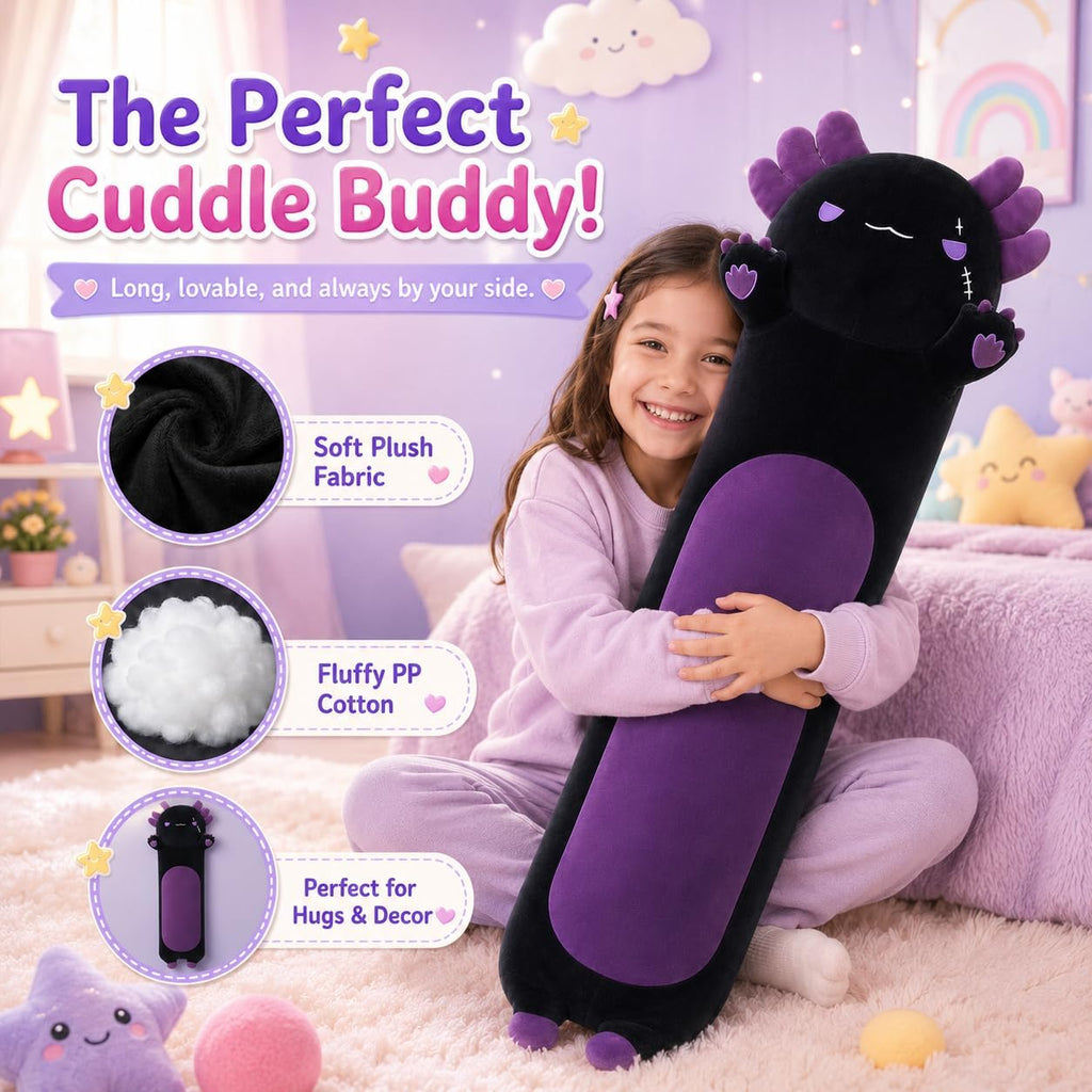 Long Axolotl Stuffed Animals 19.7 inch, Soft Long Axolotl Plush Pillow Cute Axolotl Plush Body Pillow Gifts for Kids Girlfriend…