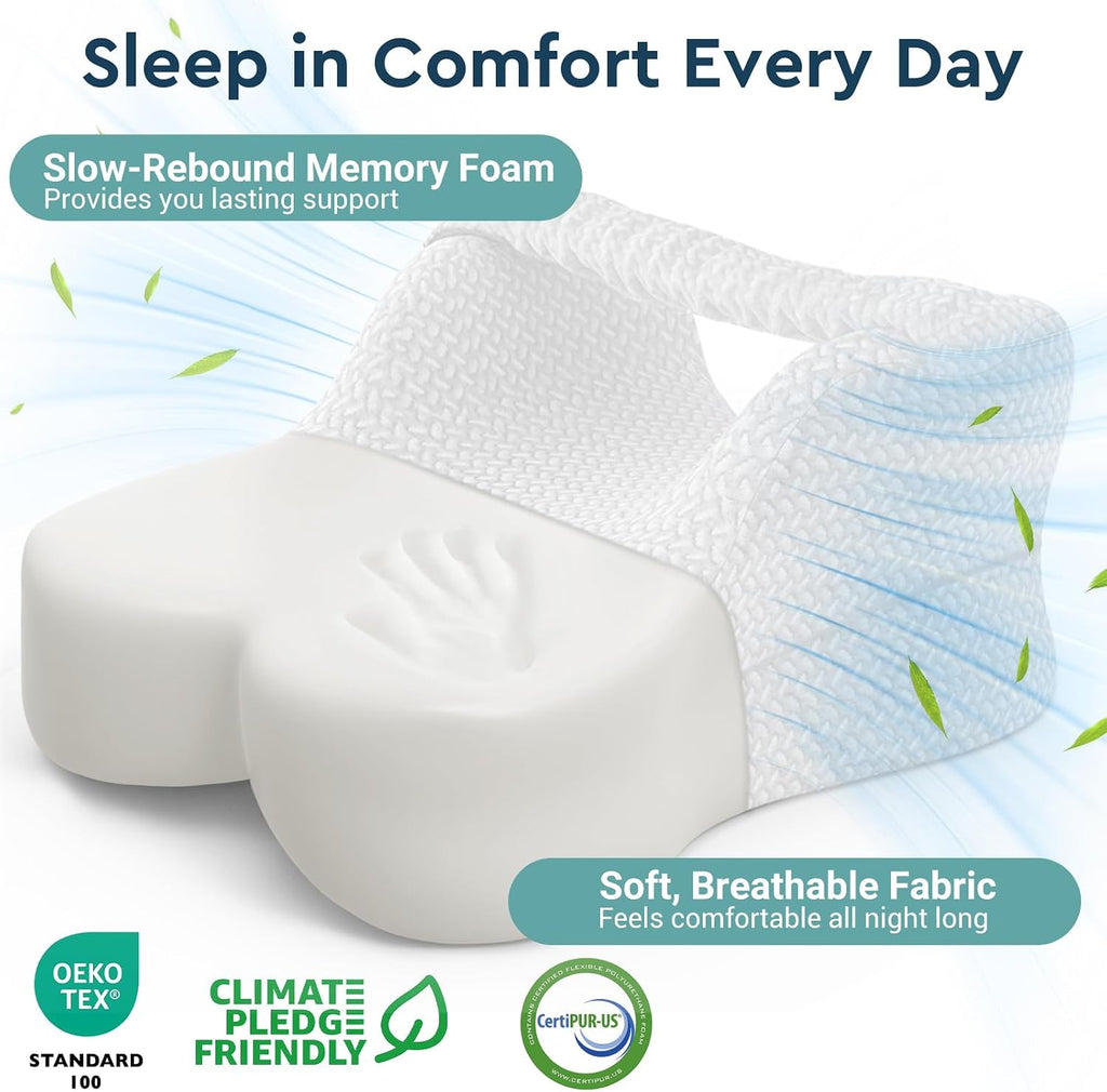 Long Knee Pillow for Side Sleepers with Strap - Large Leg Pillow for Side Sleeping with Full Thigh & Knee Support, Memory Foam Alignment…
