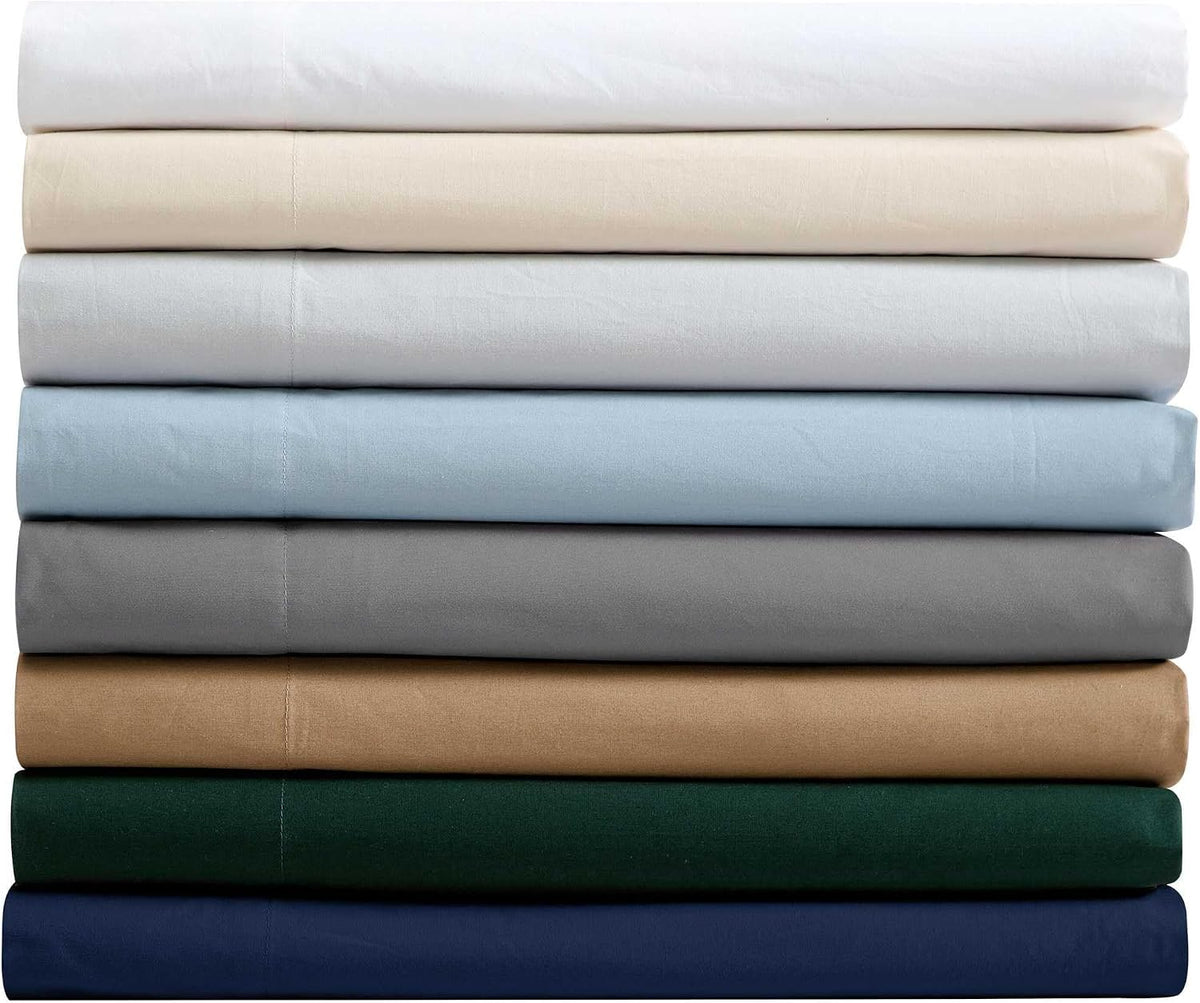 Nautica Queen Bed Sheets, Lightweight Cotton Percale Bedding Set with Matching Pillowcases, Crisp & Cool, Oeko-Tex Certified (Bayview Solid…