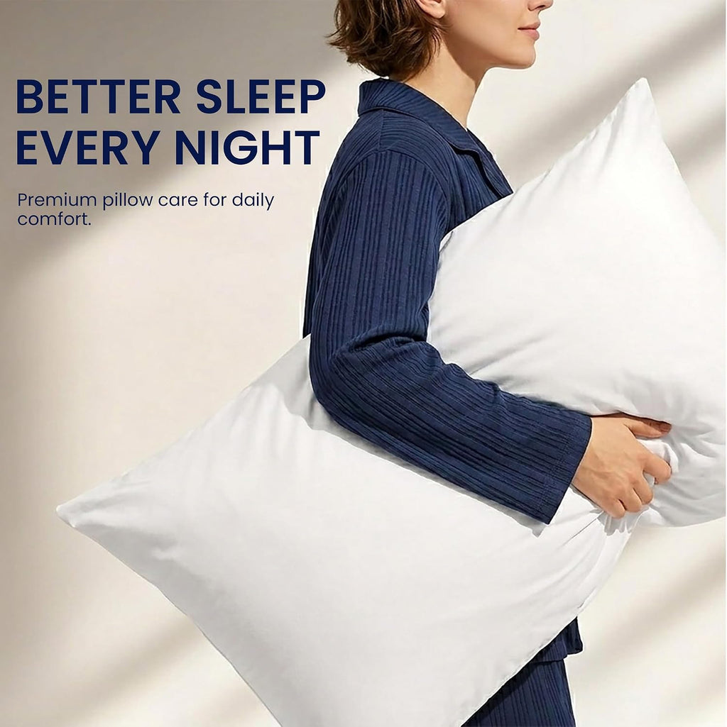 Waterproof Standard Size Pillow Protectors Set of 4 – Soft Microfiber Zippered Pillow Case Protector, Noiseless Breathable TPU Backed…
