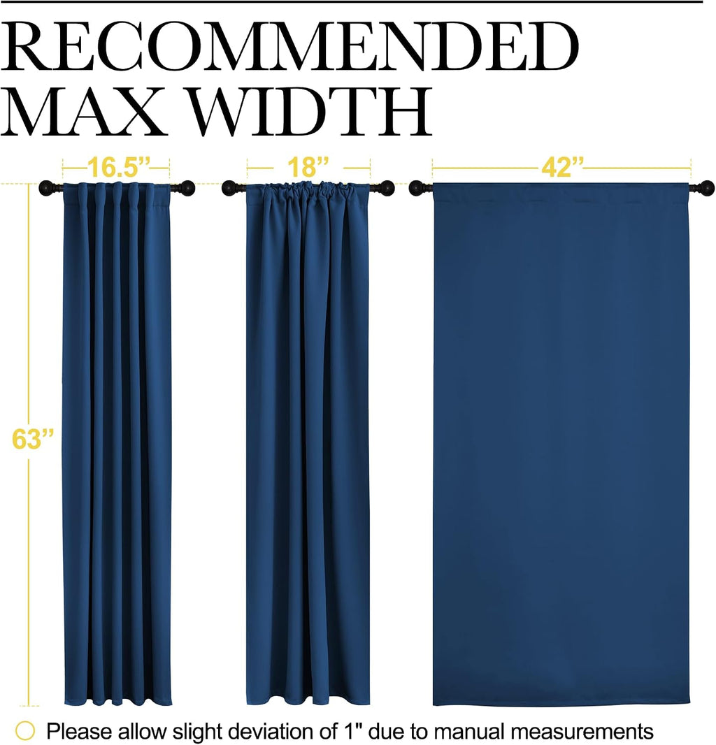 NICETOWN Blackout Curtains Window Panel Drapes - (Moroccan Blue Color) W42 x L63, 2 Panels, Home Decoration Light Blocking Thermal…