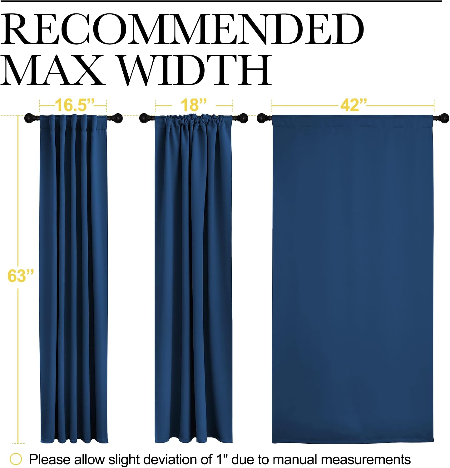 NICETOWN Blackout Curtains Window Panel Drapes - (Moroccan Blue Color) W42 x L63, 2 Panels, Home Decoration Light Blocking Thermal…
