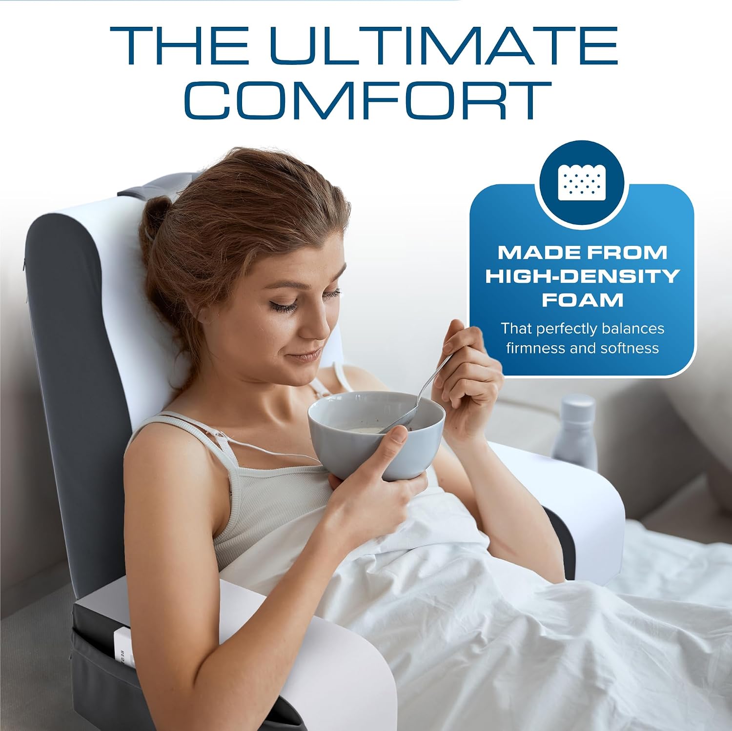 Kölbs Reading Pillow, Full Support Comfort Solid Foam, Back Cushion for Bed Sitting Up TV Book Gaming - Back Support Backrest Use on…