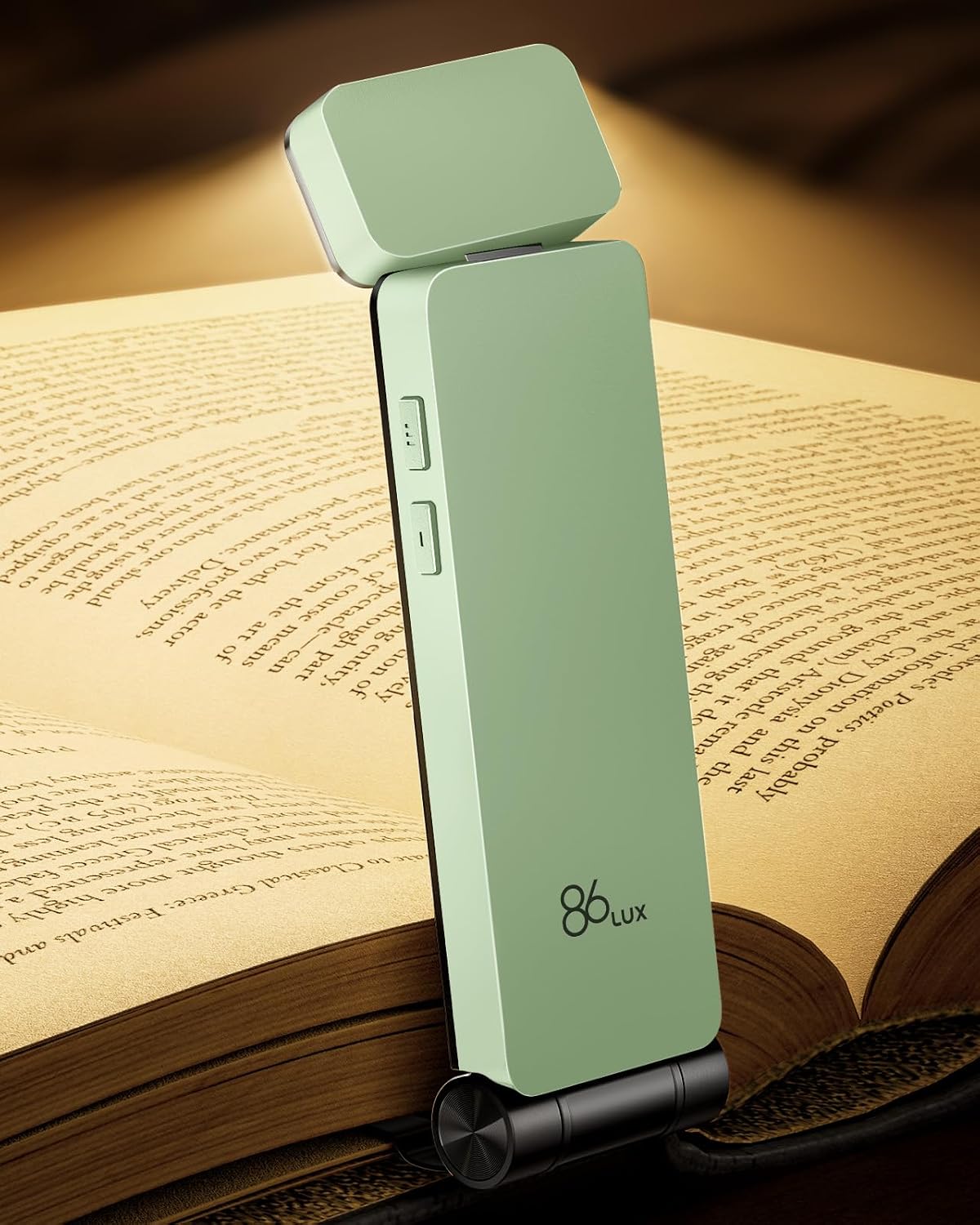 86Lux Book Light, Rechargeable Clip-On LED Reading Light for Bed & Night Use - 3 Color Temperatures with Stepless Dimming, Ultralight Bookm…