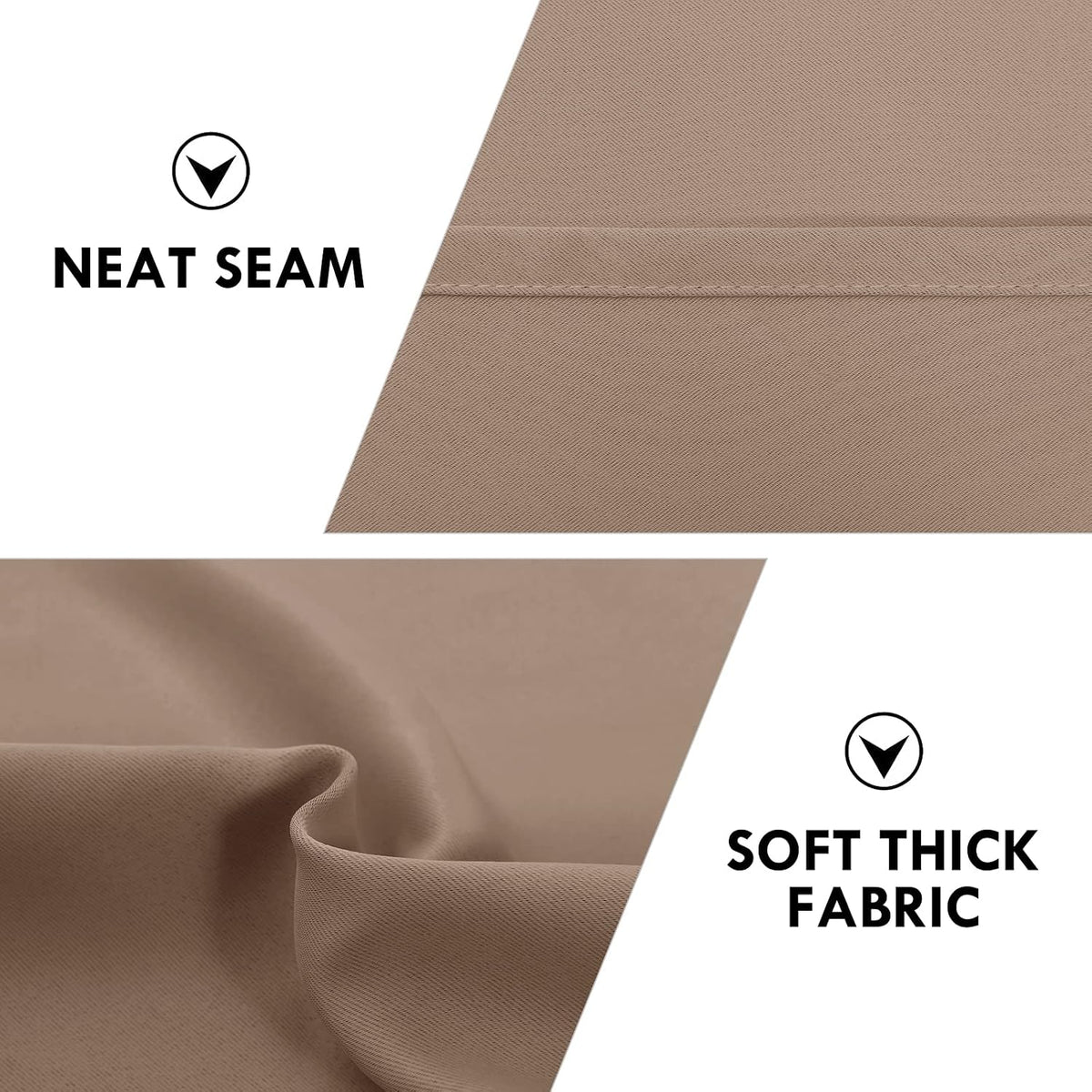 Dwcn Blackout Curtains Room Darkening Thermal Insulated Bedroom Curtains Window Curtain Panels, 38 x 45 inches Long, Set of 2 Khaki Rod Poc…