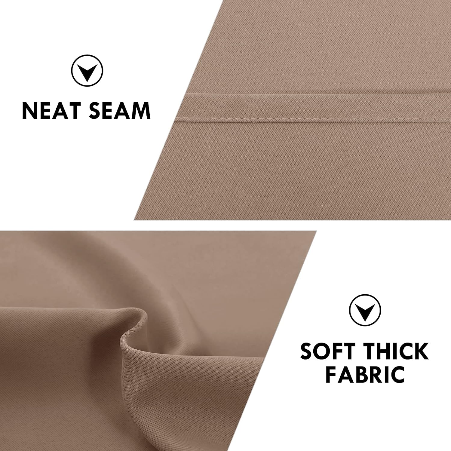 Dwcn Blackout Curtains Room Darkening Thermal Insulated Bedroom Curtains Window Curtain Panels, 38 x 54 inches Long, Set of 2 Khaki Rod Poc…