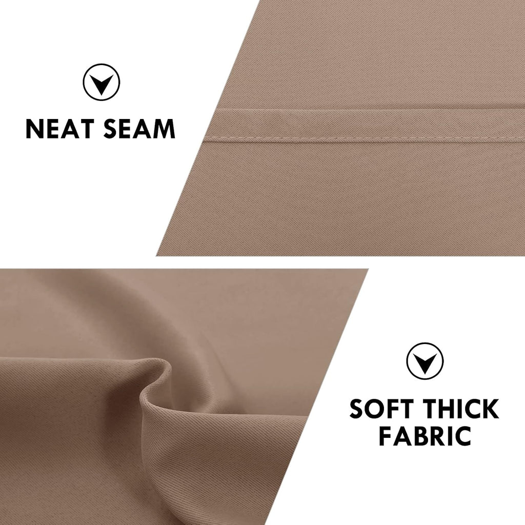 Dwcn Blackout Curtains Room Darkening Thermal Insulated Bedroom Curtains Window Curtain Panels, 42 x 63 inches Long, Set of 2 Khaki Rod Poc…