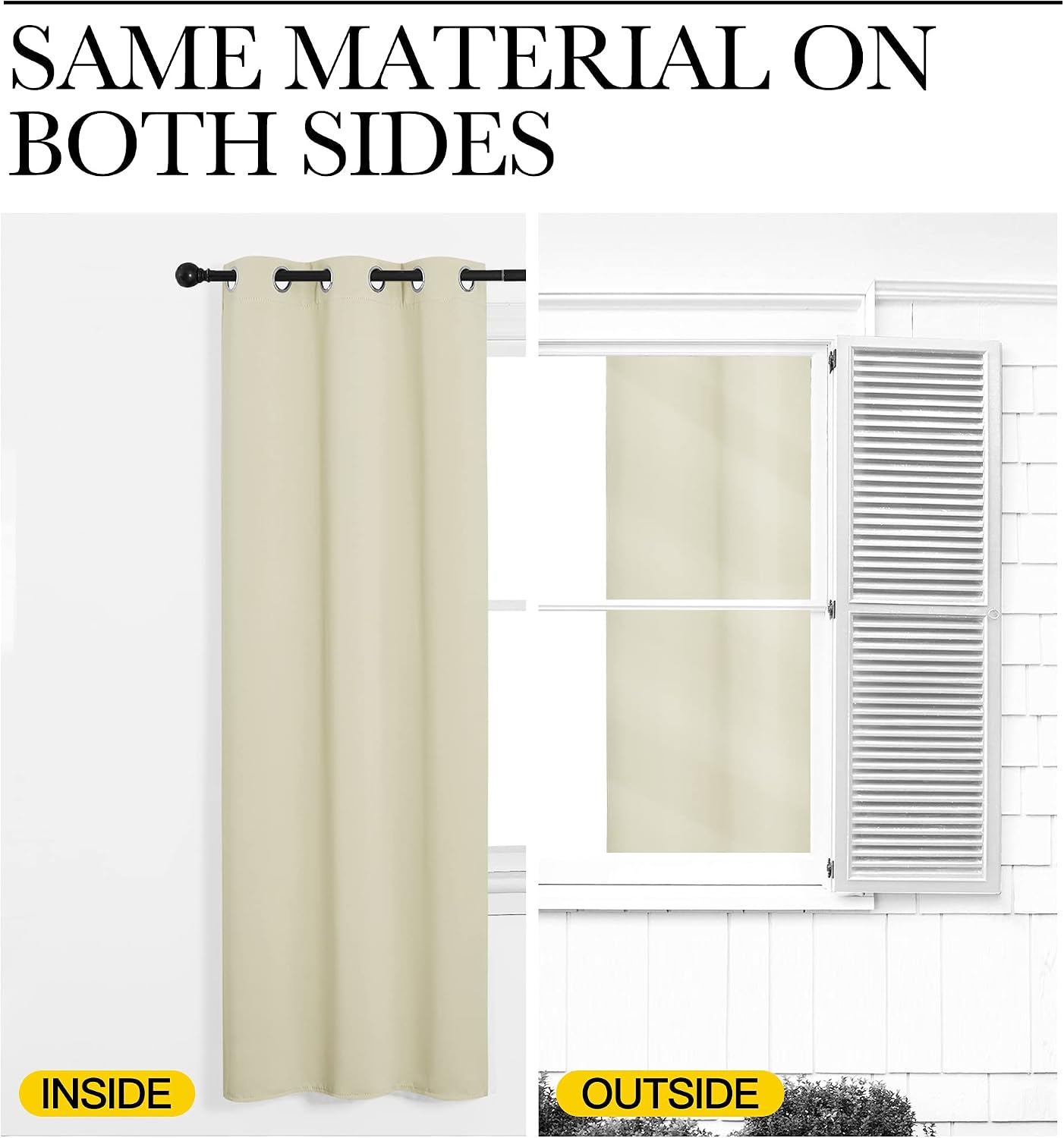 NICETOWN Kitchen Curtains for Decoration, Beige, 2 Panels, W42 x L78 inches, Thermal Insulated Grommet Room Darkening Draperies/Panels…