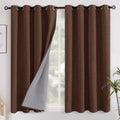 YoungsTex Brown Linen Blackout Curtains 54 Inches Long for Bedroom, Full Light Blocking Drapes with Grommet Thermal Insulated Blinds for Li…