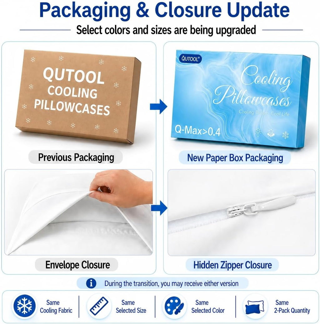 Premium Cooling Pillowcases King Size Set of 2 for Hot Sleepers&Night Sweats Beauty Sleep Reduces Wrinkles&Frizz Softer Than Silk Pillow…