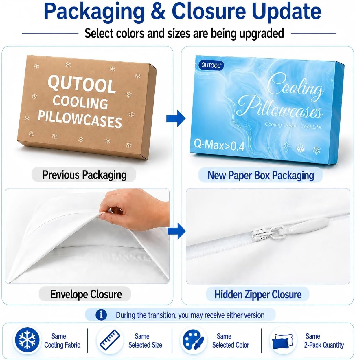 Premium Cooling Pillowcases King Size Set of 2 for Hot Sleepers&Night Sweats Beauty Sleep Reduces Wrinkles&Frizz Softer Than Silk Pillow…