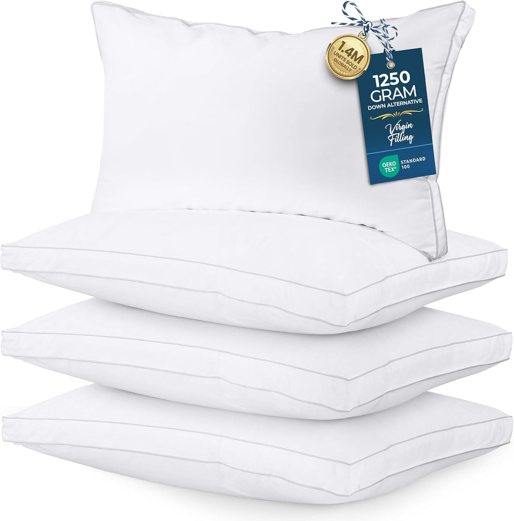 Utopiabedding Utopia Bedding Bed Pillows for Sleeping King Size (White), Set of 4, Soft & Fluffy Pillow with Down Alternative Filling, Cool…