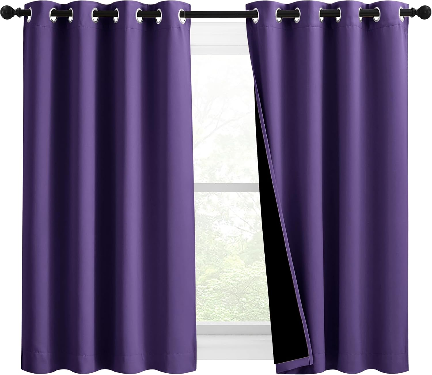 Nicetown 100% Blackout Blinds, Set of 2, 46 inches x 45 inches, Laundry Room Decor Window Treatment Curtains for Large Patio Sliding Door,…