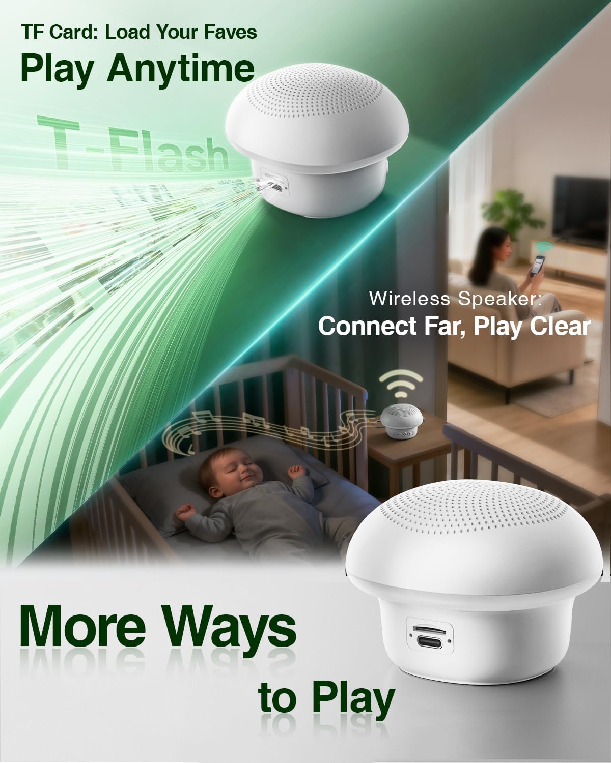 Portable White Noise Sound Machine for Baby Kids Adults, 20 Natural Soothing Sounds, 48H Battery Playback, 30 Volume Levels, 3 Timers…