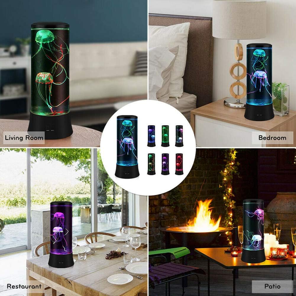 EDIER Jellyfish Lamp, LED Fantasy Jelly Fish Light, 7 Color Setting Jellyfish Tank Table Lamp Decorations for Home Office Decor Great Kids
