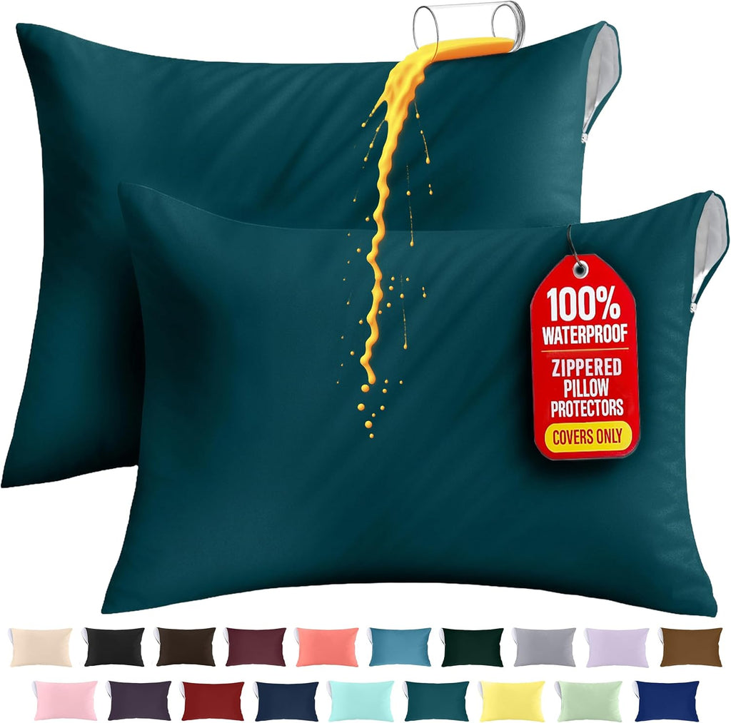 Utopiabedding Utopia Bedding 100% Waterproof Pillow Protectors with Zipper Standard Size (Set of 2), Bed Bug and Dust Mite Proof Zippered P…