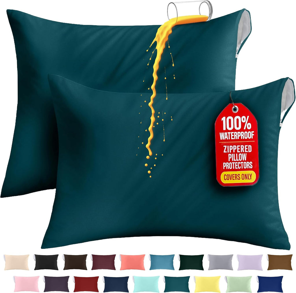 Utopiabedding Utopia Bedding 100% Waterproof Pillow Protectors with Zipper King Size (Set of 2), Bed Bug and Dust Mite Proof Zippered Pillo…