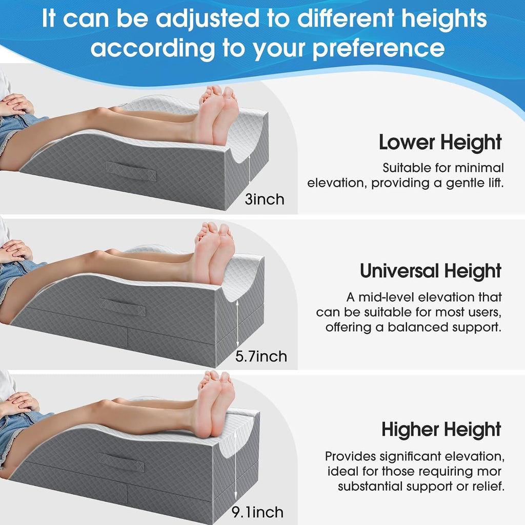 TranquilRelax TranquilRelax Leg Pillow, Leg Elevation Pillow with Pad and Memory Foam, Height Adjustable Bolster Pillow for Legs, Le…