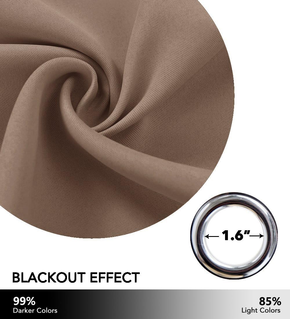 NICETOWN Bedroom Blackout Curtain and Drape - Window Treatment Thermal Insulated Grommet Top Blackout Drapery for Bedroom (1 Panel, 70 by…
