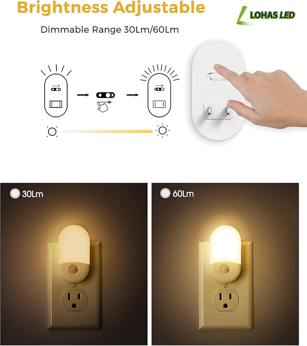 L LOHAS LED Motion Sensor Night Light, 2Pack, Motion Activated Night Light, Night Lights Plug into Wall Motion Sensor, 3000K Warm White…