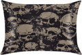 Halloween Satin Silk Pillowcase for Hair and Skin Halloween Skull Goth Pillow Cases Standard Size Vintage Grey Soft Silk Pillow Case with…