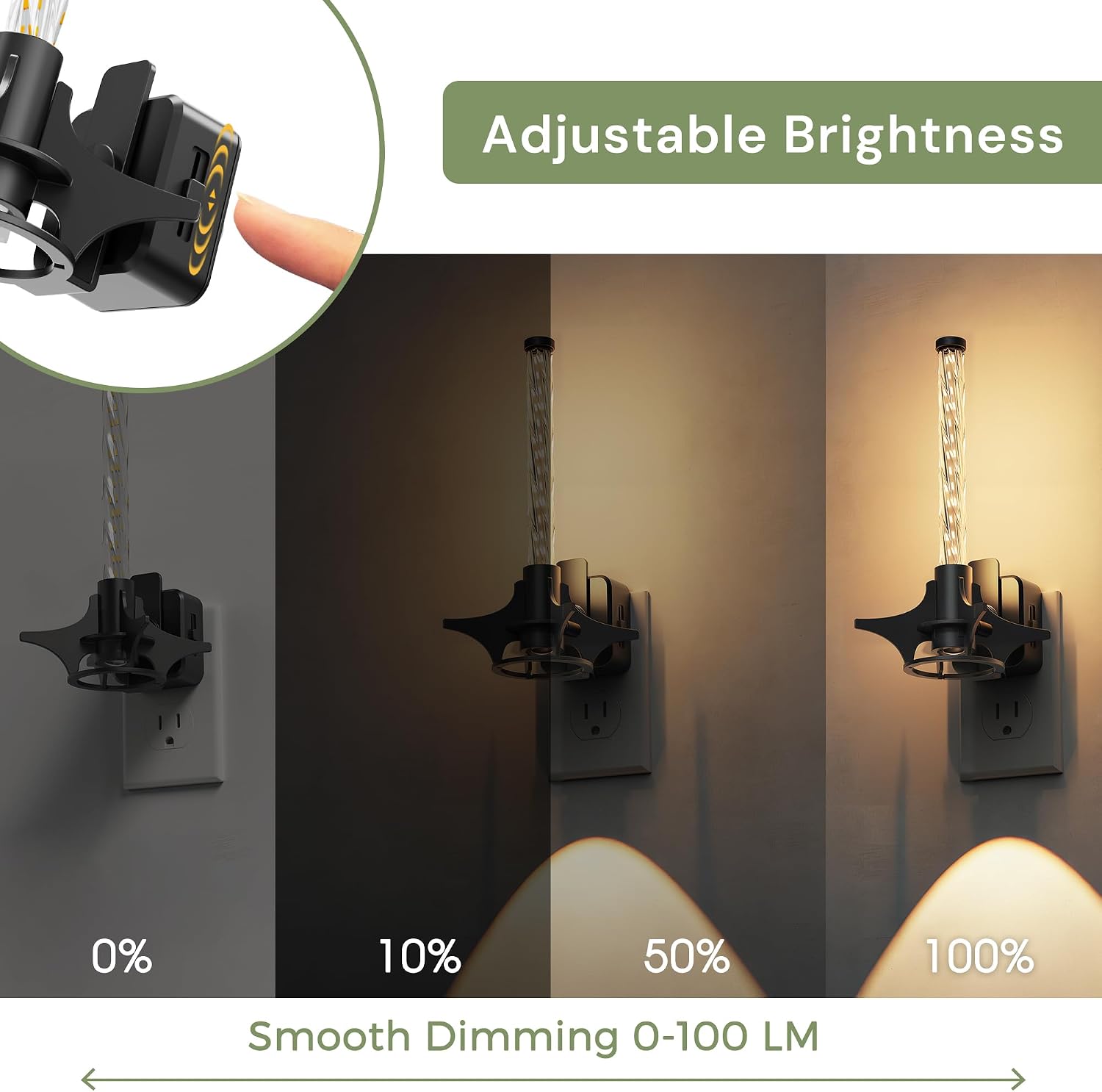 L LOHAS LED Night Lights Plug into Wall, Dusk to Dawn Sensor Nightlight, 0-100LM Brightness Adjustable, 3000K Soft White, Rocket Night…