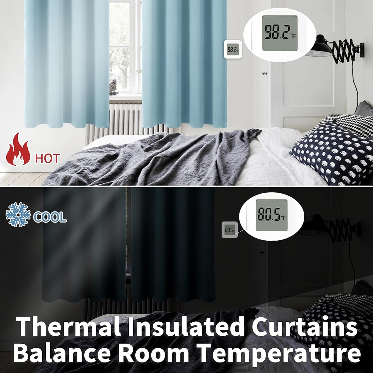 BGment Room Darkening Curtains 45 Inches Long - Grommet Thermal Insulated Drapes Window Treatment Curtains for Bedroom, 2 Panels, 38 x 45 I…