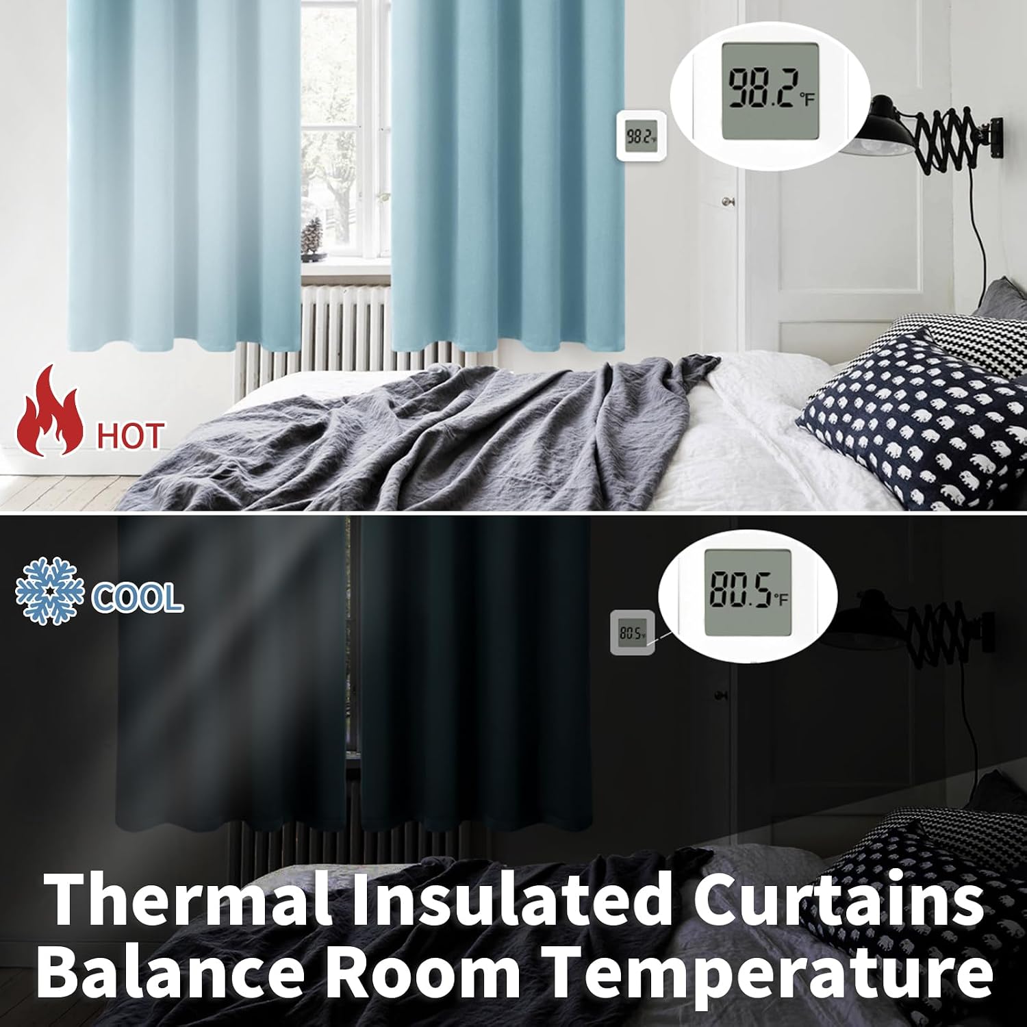 BGment Room Darkening Curtains 63 Inches Long - Grommet Thermal Insulated Drapes Window Treatment Curtains for Bedroom, 2 Panels, 42 x 63 I…