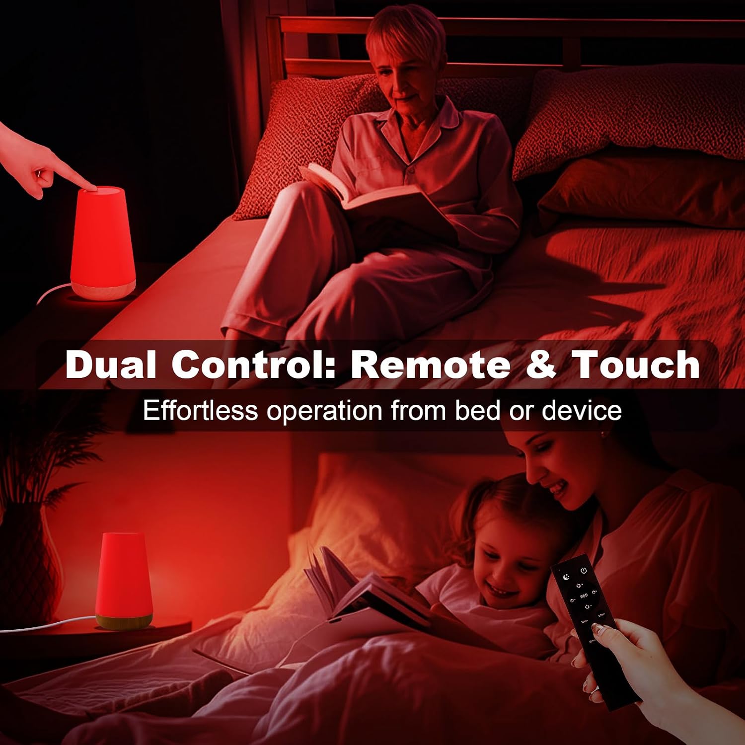 Upgraded Red Night Light for Sleep, 670nm Red Light Lamp with White Light 3000K-6500K, Timer & Stepless Dimming, Remote/Touch Control…