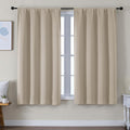 Simplebrand Ava Biscotti Beige Blackout Curtains for Bedroom 63 Inch Length 2 Panels Set, Solid Thermal Insulated Privacy Living Room Windo…