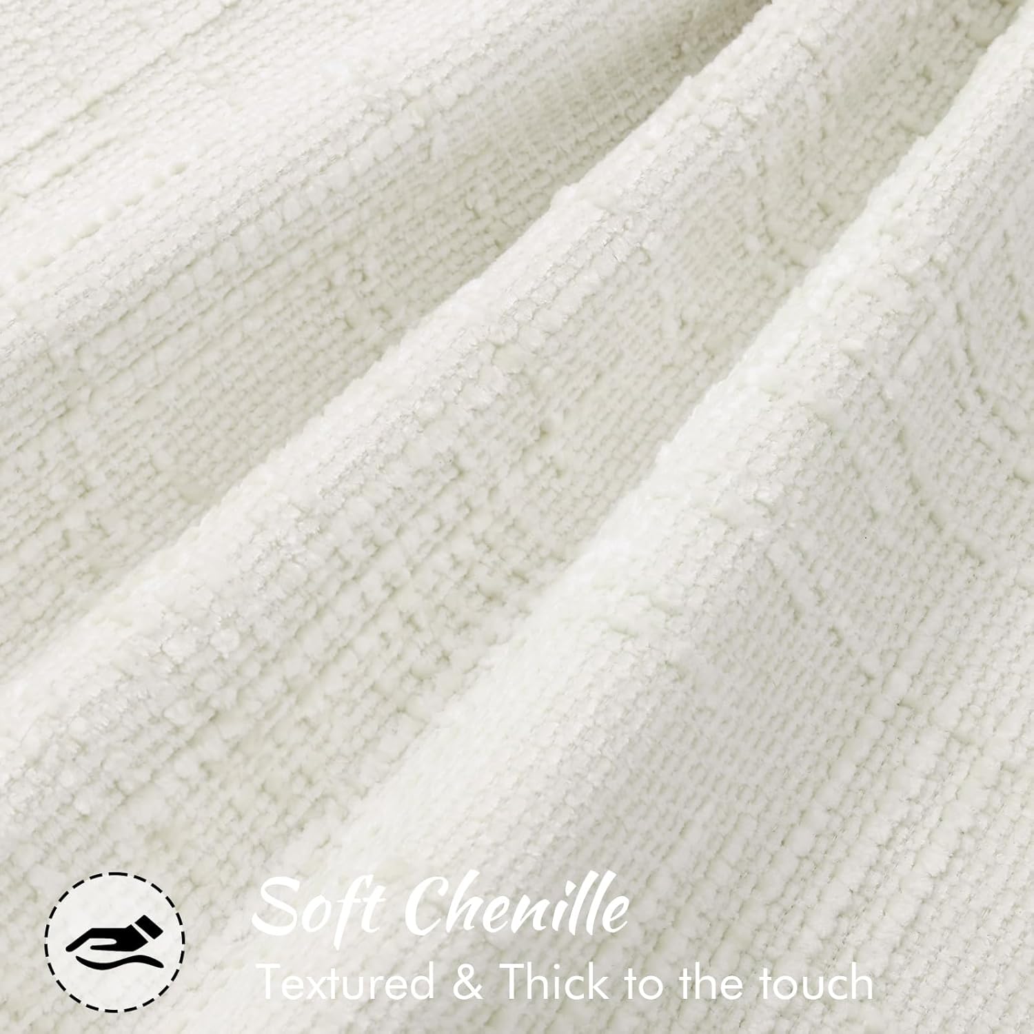 decorUhome Chenille Throw Pillow Covers 22x22 Set of 2, Soft Textured Slubby Modern Decorative Pillow Covers with Elegant Design for Couch,…