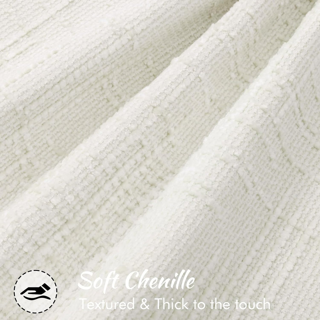 decorUhome Chenille Throw Pillow Covers 16x16 Set of 2, Soft Textured Slubby Modern Decorative Pillow Covers with Elegant Design for Couch,…