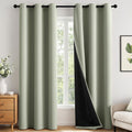 Miulee Sage Green 100% Blackout Curtains for Bedroom 72 Inch Long, 2 Thick Layers Thermal Insulated Black Out Window Curtains with Black Li…