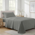 AshtonSheets 100% Organic Cotton Sheets Twin Size - Organic Cotton Twin Size Percale Weave Sheet Set (3 PC, Dark Grey), Soft, Cooling, Cris…