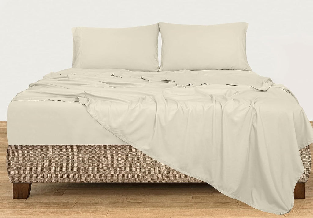 Royalelinens ROYALE LINENS 300 Thread Count 100% Long Staple Combed Cotton Sheet Set - 4 Piece King Bed Sheets - 1 Fitted, 1 Flat & 2 Pillo…