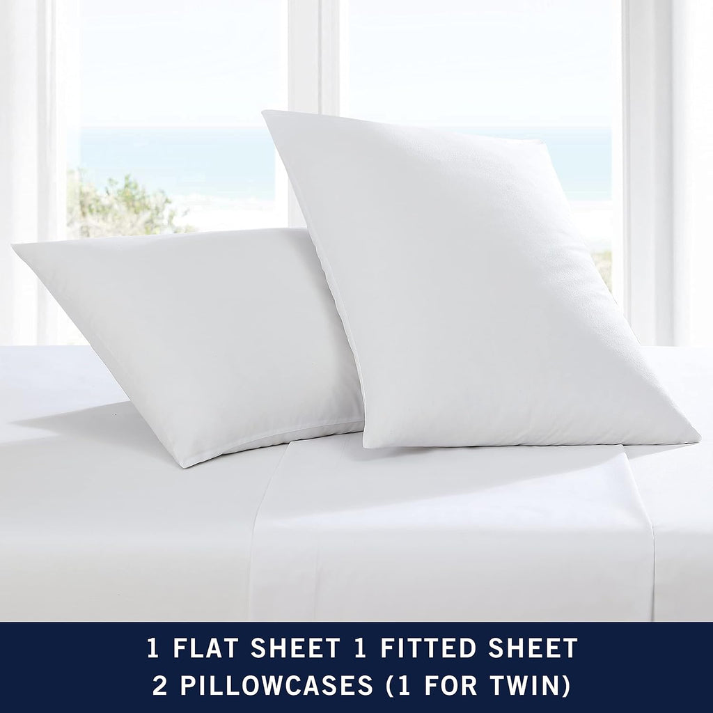 Nautica – Twin XL Size Sheet Set, Crisp Cotton Percale Bedding with Matching Pillowcase, Lightweight & Breathable Bed Sheets, Deep Pocket,…
