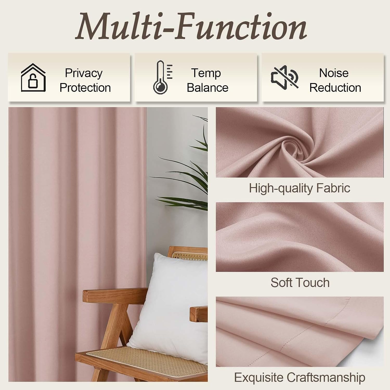 Gwine Valentine's Day Blush Pink Short Curtains 36 Inches Long, Small Half Window Cafe Curtains Thermal Insulated Room Darkening Blackout…
