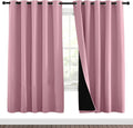 Nicetown Crystal Pink Full Shade Curtain Panels, Pair of Energy Smart & Noise Blocking Out Blackout Drapes for Dining Room Window, Thermal…