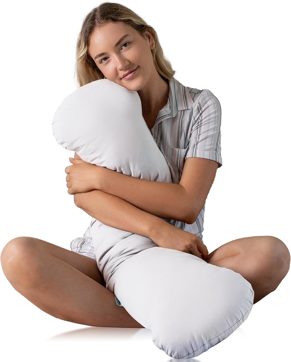 SleepCloud Weighted Body Pillow 6.5lbs - Weighted Pillow for Deeper Sleep (41” x 10”) - Cooling Body Pillows for Adults, Full Body Pillow…