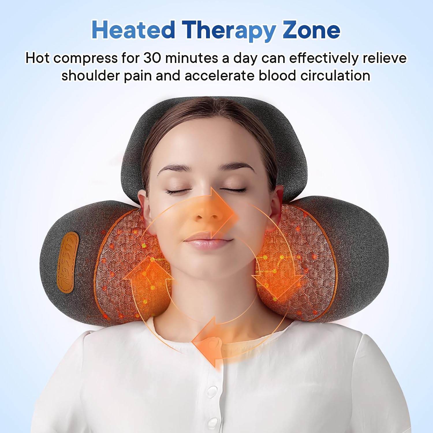 Gifey 3-in-1 Rechargeable Neck Massager Pillow with Heat, Vibration & Traction, Deep Tissue, Neck Hump Corrector & Cervical Support for Ho…