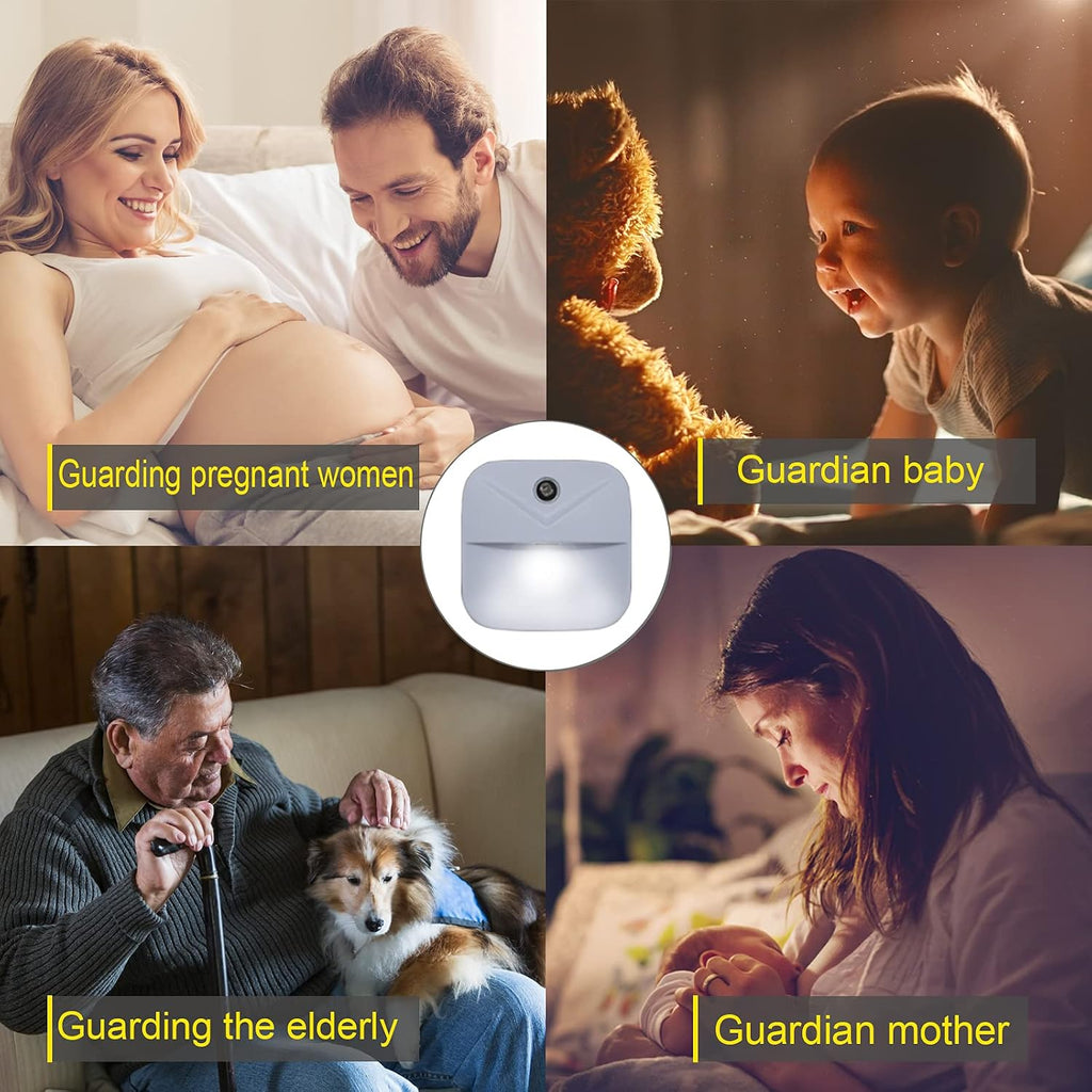6 Pack Night Light Plug in, White LED Nightlights with Smart Dusk to Dawn Sensor, Plug into Wall Nightlights Suitable for Bedroom…