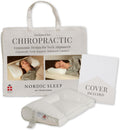 NordicSleepbyFossflakes FOSSFLAKES Chiropractic Pillow Large with Cover – Firm Contoured Neck Pillow for Side Sleepers – Orthopedic Cervica…