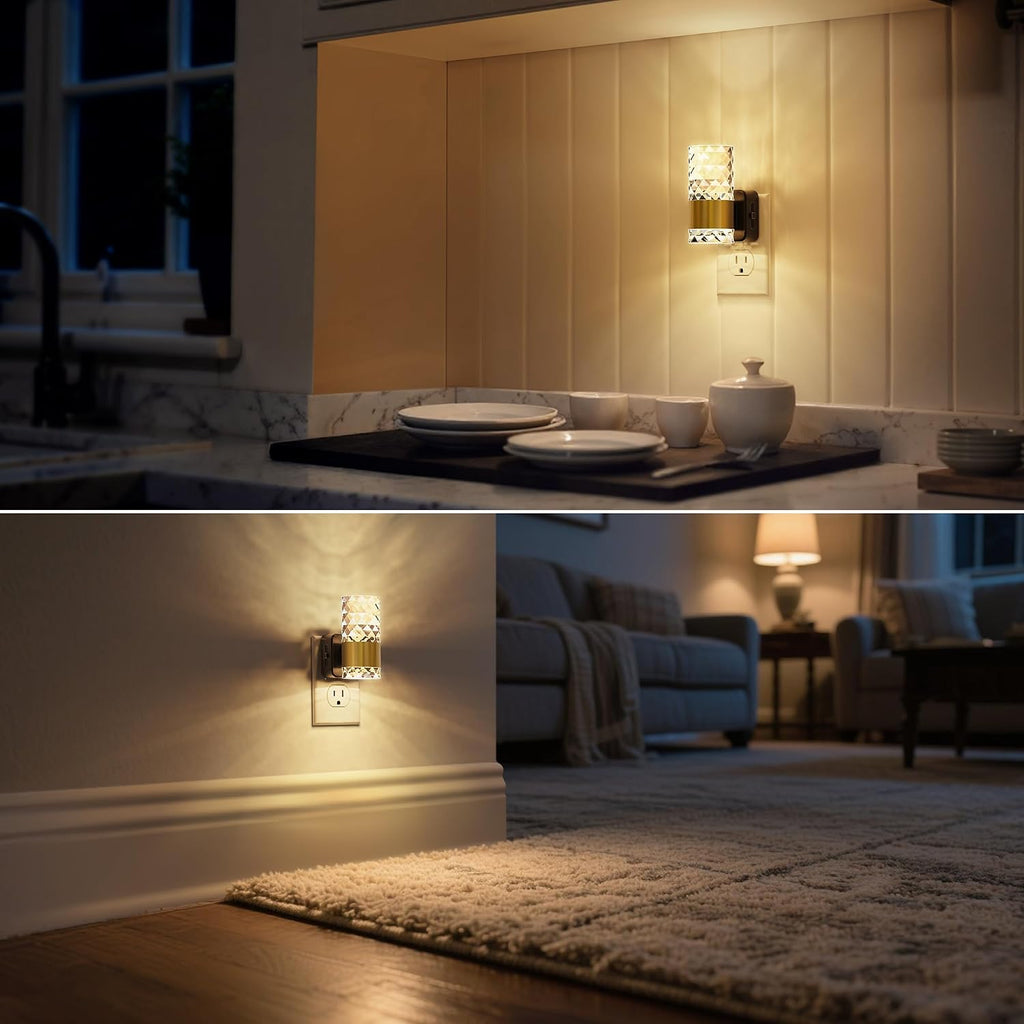 DORESshop LED Night Lights Plug into Wall, Acrylic Night Light with Dusk to Dawn Sensor 0-100 LM Adjustable Brightness, 3000K Plug in…