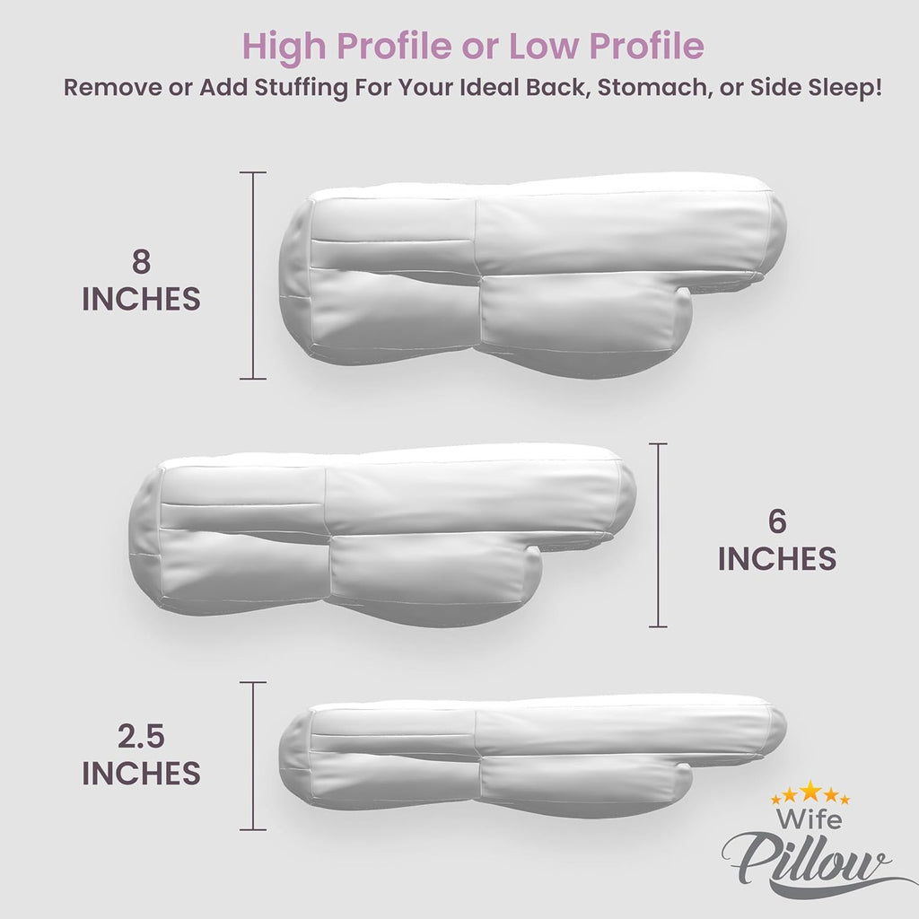 Wife Pillow - 50/50 Feather-Fiberfill, 1 LBS Extra Bag of Stuffing, Hotel Style Blend: White Goose Down Feather w/Siliconized Fiberfill…