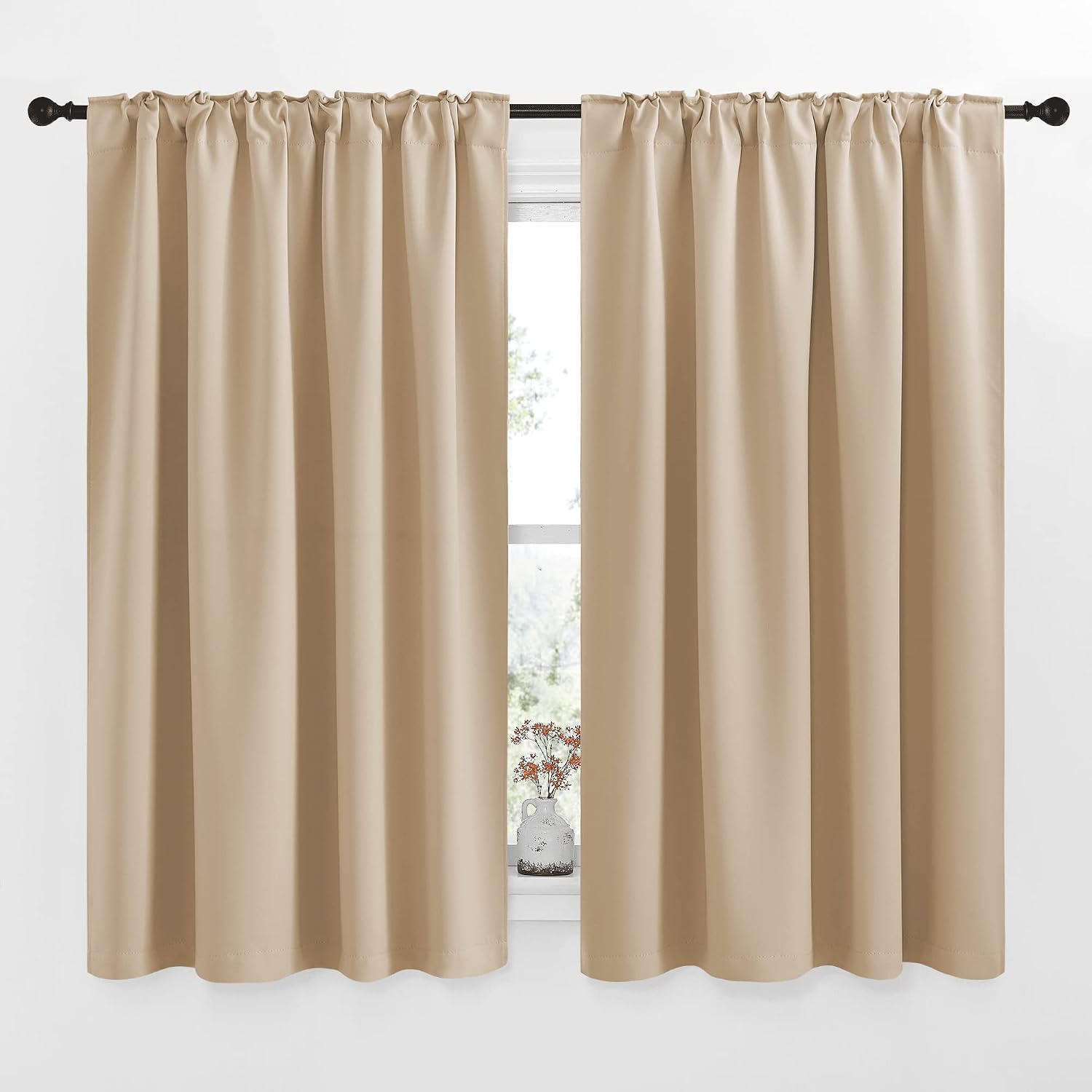 Nicetown Window Treatment Curtains Room Darkening Drapes - (Biscotti Beige Color) 52 Width x 54 Drop Each Panel, 2 Panels Set, Curtains and…