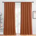 NICETOWN Blackout Curtains and Drapes - Thermal Insulated Solid Rod Pocket Blackout Draperies/Panels (Burnt Orange, 1 Pair, 52 by 95 inches)