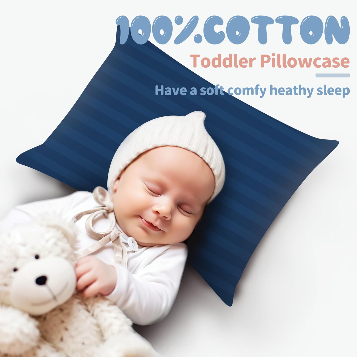 100% Egyptian Cotton Toddler Pillowcases Set of 4, 400 Thread Count Sateen Weave Small Pillow Protectors, Super Soft Breathable Zippered…