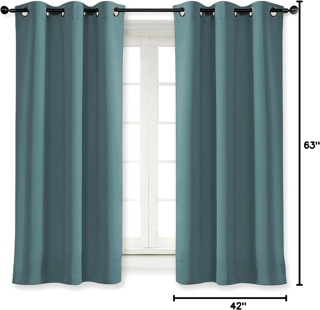 NICETOWN Kitchen Blackout Window Curtain Panel Home Fashion Thermal Insulated Solid Grommet Room Darkening Drape for Apartment (Greyish…