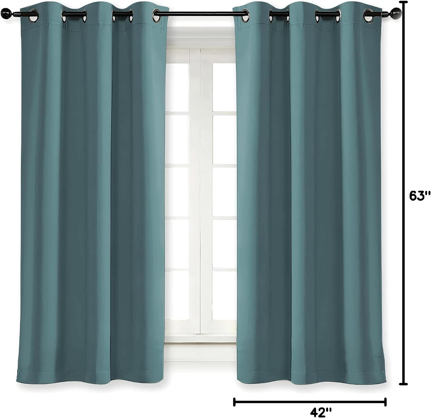 NICETOWN Kitchen Blackout Window Curtain Panel Home Fashion Thermal Insulated Solid Grommet Room Darkening Drape for Apartment (Greyish…