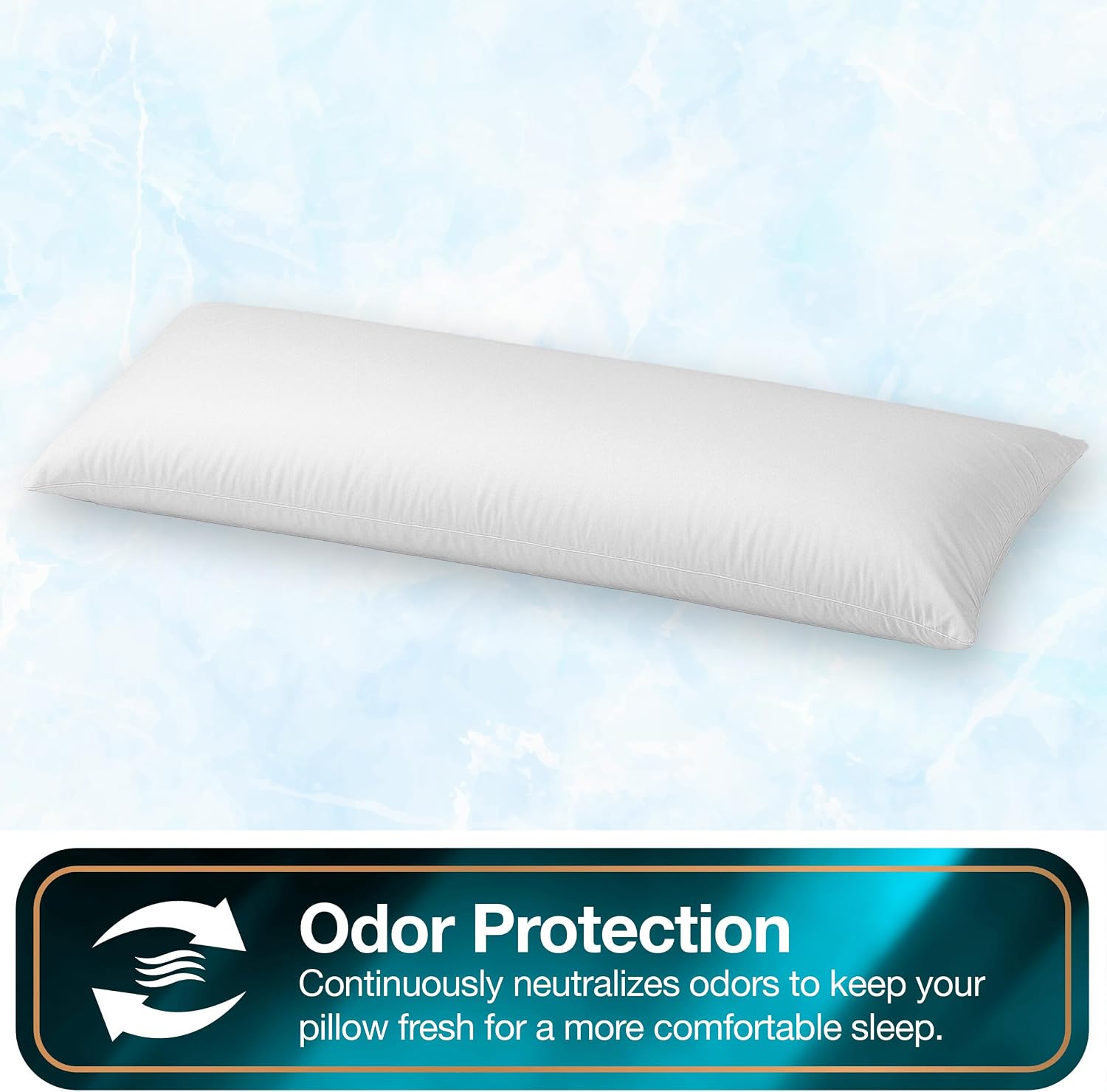 All-in-One Cool Chill Body Size Pillow Protector with Zipper, Soft Cooling Body Pillow Case for Hot Sleepers, 20" x 54", White
